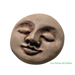 Cabochon Rond Résine Visage 30x6mm (x1)