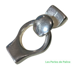 Fermoir Argenté Crochet pour lacet plat 1cm (x1)