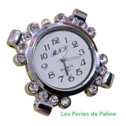 Cadran Montre Strass 32mm Argente (x1)