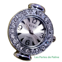 Cadran Montre Strass 30x24mm Argente (x1)