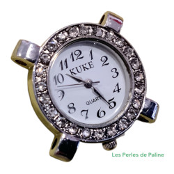 Cadran Montre Strass 40mm Argente (x1)