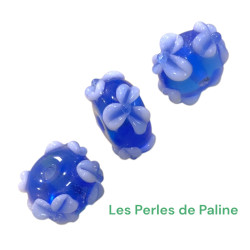 Perle Rondelle Saphir/Blanc...