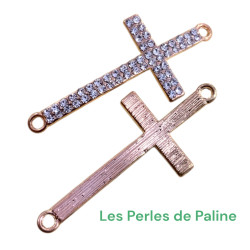 Croix Strass Doré 50x23mm (x1)
