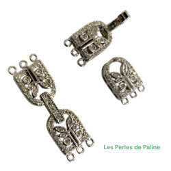 Fermoir 3 rangs Argenté...