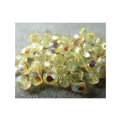 Facettes de Bohême 4mm Jonquille AB -516-(x100) Facettes de Bohême 4mm Jonquille AB -516-(x100)