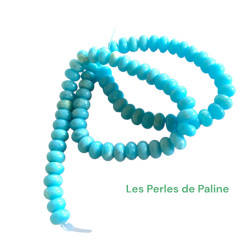 Rondelle 8x5mm en verre Turquoise (x1fil)