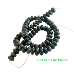 Rondelle 8x5mm en verre Noir (x1fil)