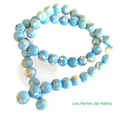 Ronde 8mm Jasper Ciel (x1fil)