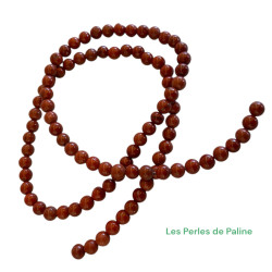 Perle 4mm Jaspe Rouge (x1Fil)