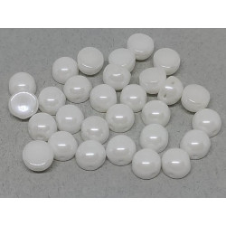 Perle Cabochon 2 trous Chalk White Shimmer (x12)