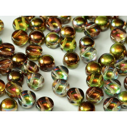 Perle Cabochon 2 trous Crystal Magic Green (x12)