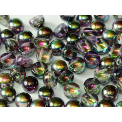 Perle Cabochon 2 trous Crystal Magic Purple (x12)