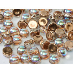 Perle Cabochon 2 trous Crystal Copper Rainbow (x12)