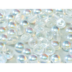 Perle Cabochon 2 trous Crystal Green Rainbow (x12)