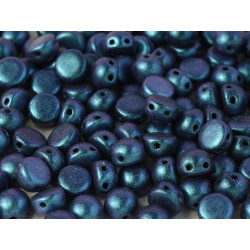 Perle Cabochon 2 trous Jet 94105 Bleu (x12)