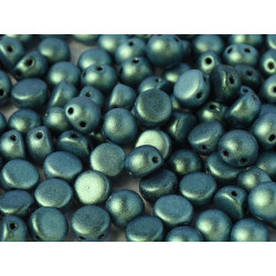 Perle Cabochon 2 trous Jet 94104 Vert (x12)