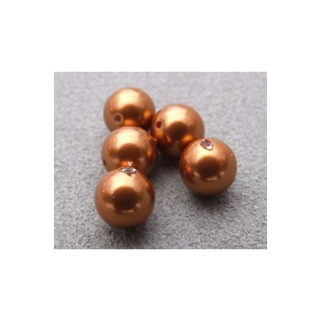 Perle ronde nacrée Swarovski 6mm Copper (x10)