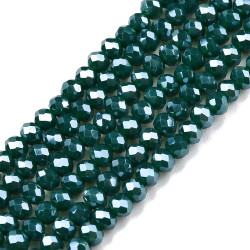 Perles Rondes Aplaties en Cristal de Chine 3x2mm Dark Green Lustr&eacute; (x1fil)