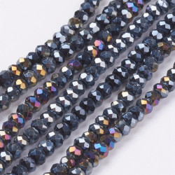 Perles Rondes Aplaties en Cristal de Chine 3x2mm Violet Iris&eacute; (x1fil)