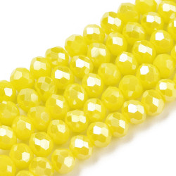 Perles Rondes Aplaties en Cristal de Chine 3x2mm Jaune Ab (x1fil)