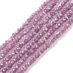 Perles Rondes Aplaties en Cristal de Chine 3x2mm Transparent Amethyst Ab (x1fil)