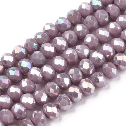 Perles Rondes Aplaties en Cristal de Chine 3x2mm Dark Cyclamen Ab (x1fil)