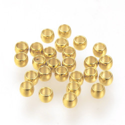 Perles &agrave; &eacute;craser Plaqu&eacute; Gold 24K 2X1,5mm Acier inoxydable (x10)
