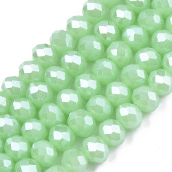 Perles Rondes Aplaties en Cristal de Chine 2.5x1.5mm Jade Lustr&eacute; (x1fil)