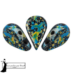 PERLES EN VERRE AMOS&reg; PAR PUCA&reg; 5X8 MM Enamel Blue Yellow (X5G)