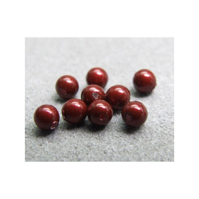 Perle ronde nacrée Swarovski 3mm Bordeaux (x20)