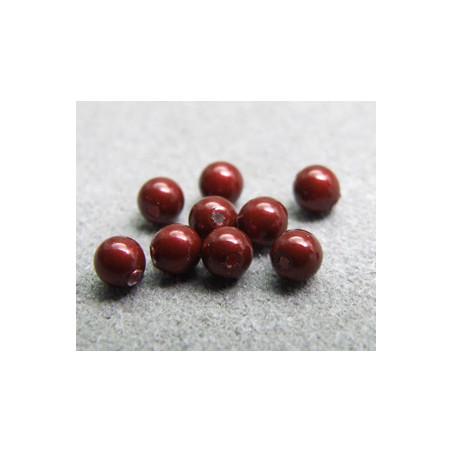 Perle ronde nacrée Swarovski 3mm Bordeaux (x20)