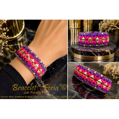 Schéma bracelet Féria par Puca, bracelet en perles Arcos, Kalos et Hélios