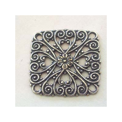 Estampe Carrée Vieil Argent 23mm (X1)