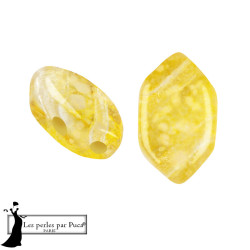 Paros par Puca Silver Foil Topaz 4x7mm sachet de 5gr environ 30 Perles, couleur transparente acidulée.