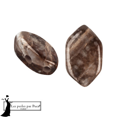 Paros par Puca Silver Foil Maroon 4x7mm sachet de 5gr, environ 30 perles, couleur transparent acidulée Maroon.