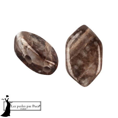 Paros par Puca Silver Foil Maroon 4x7mm sachet de 5gr, environ 30 perles, couleur transparent acidulée Maroon.