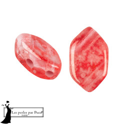 Paros par Puca Silver Foil Light Siam 4x7mm sachet de 5gr, environ 30 perles, couleur transparente acidulée.