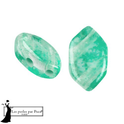 Paros par Puca Silver Foil Emerald 4x7mm sachet de 5gr, environ 30 perles, couleur transparente acidulée.