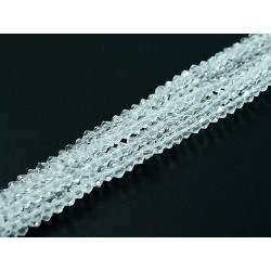 Toupies 2mm en Cristal sachet de 20 pièces, origine de Chine, qualité supérieur et Facettées.Couleur Cristal transparent.