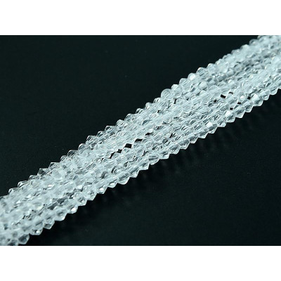 Toupies 2mm en Cristal sachet de 20 pièces, origine de Chine, qualité supérieur et Facettées.Couleur Cristal transparent.