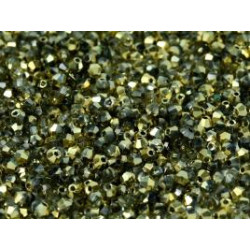 Toupies 2mm en Cristal Amber sachet de 20 perles, couleur Gold Ambre.