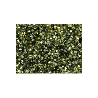 Toupies 2mm en Cristal Amber sachet de 20 perles, couleur Gold Ambre.
