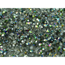 Toupies 2mm en Cristal Vitrail sachet de 20 perles, couleur Vitrail.