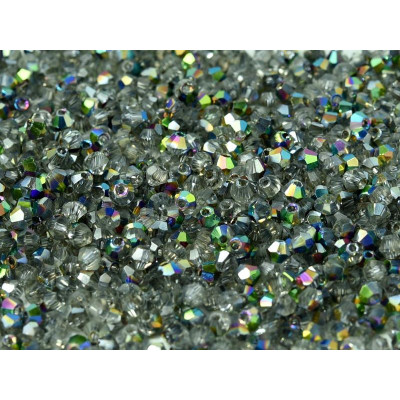 Toupies 2mm en Cristal Vitrail sachet de 20 perles, couleur Vitrail.