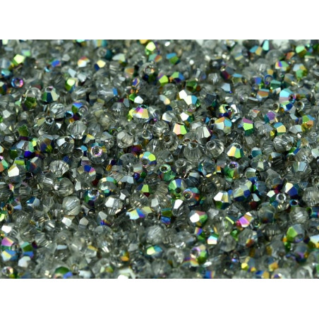 Toupies 2mm en Cristal Vitrail sachet de 20 perles, couleur Vitrail.