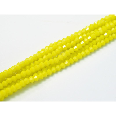 Toupies 2mm en Cristal Opaque Yellow. sachet de 20 pièces. Couleur Opaque Yellow origine chine. Parfaitement régulières.