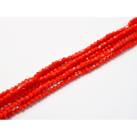 Toupies 2mm en Cristal Opaque Coral. sachet de 20 pièces. Couleur Opaque Coral origine chine. Parfaitement régulières.
