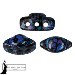 Volos Enamel Par Puca Blue Perles 5X10mm sachet de 5gr. Perles à trois trous.
