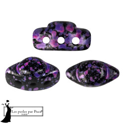 Volos Enamel Par Puca Purple And Pink Perles 5X10mm sachet de 5gr. Perles à trois trous.