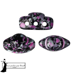 Volos Enamel Par Puca Pink Perles 5X10mm sachet de 5gr. Perles à trois trous.